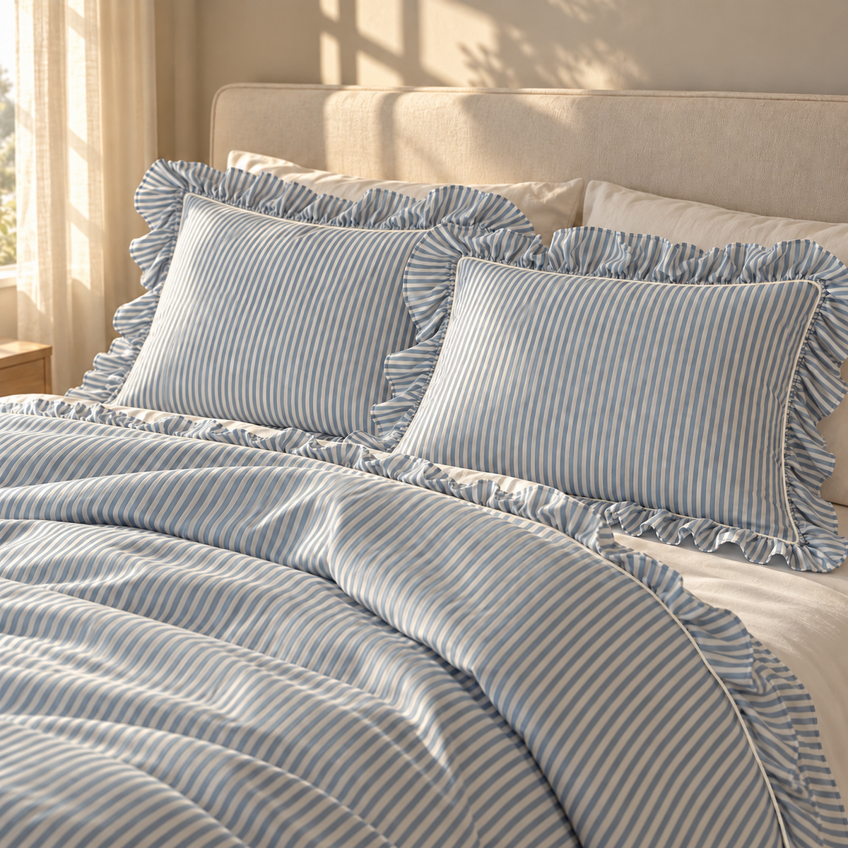 Coastal Blue Stripe Duvet Cover