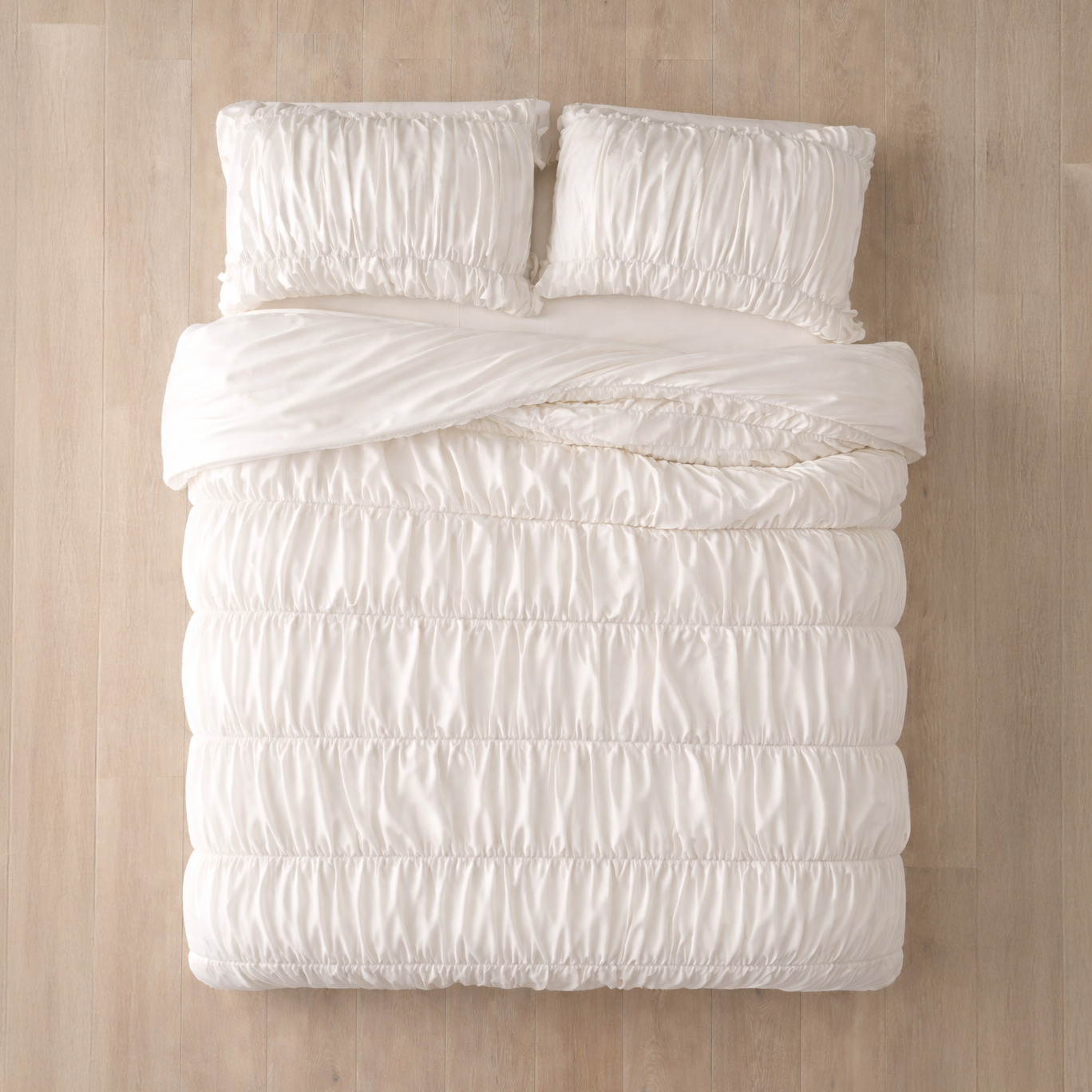 Ruched Eucalyptus Duvet Cover